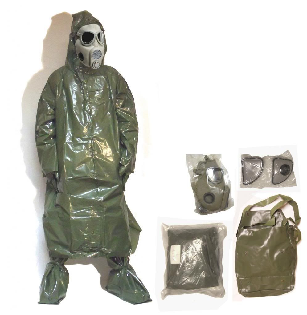 Czech M10M Gas Mask, Czech Chemical Suit, Filters & Bag Military